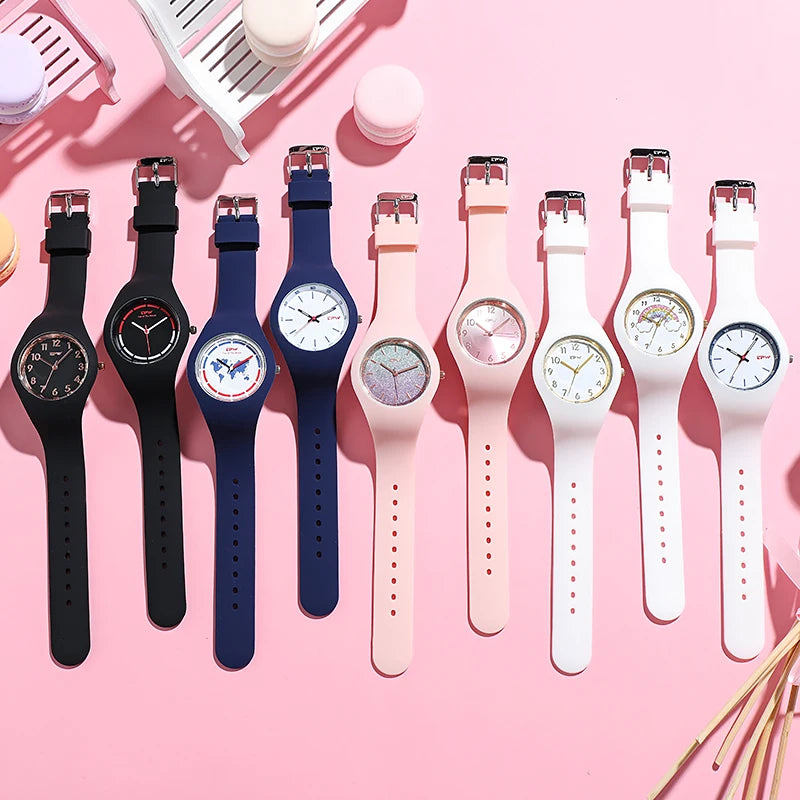 Fashion Silicone Quartz Wrist Watch Student 3ATM Waterproof Watch Women Wholesale Relojes Para Mujer