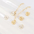 18K Gold Plated Brass Chinese Style Baby Charm Pendant with Zircon Necklace and Gold Chain Bracelet for Unisex