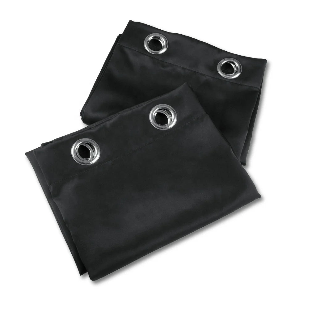 High Density Polyester Blackout Curtains Wholesale Living Room Set Sunshade Solid Color Grommet Window Curtain