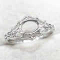 Sterling Silver 6*8mm Semi Mount Ring Empty Frame Blank Support Claw Setting S925 Base Holder Without Center Stone DIY for Inlay