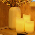 Outdoor/Indoor Color Changing Plastic Candle Battery Remote Control Flameless LED Candle Light Set of 3 Use