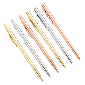 Hot Selling High-quality Rose Gold Metal Twisted Ballpoint Pen Ultra-thin Luxury Hotel Pen with Customized logo Wholesale