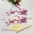 Wholesale Good Quality Chinese Folding Hand Fan Cherry Blossom Design Foldable Fan Personalize for Party Eventail