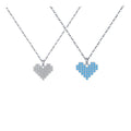 Daidan Silver Necklace 925 Sterling Delicate Turquoise Heart Ladies Turquoise Zirconia Heart Necklace