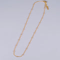 Classic Trendy 18K Gold Plated Stainless Steel Round Curb with Bead Link Chain Necklace for Women Anniversary Gift