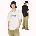 Custom Logo Blank Men T-shirt Oversized 220gsm 100% Cotton Unisex Tee Tops Women High Quality Black and White T-shirts