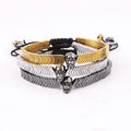 Yiwu Jewelry Factory New Design Hematite Arrow Beads CZ Skull Charm Friendship Macrame Bracelet Men