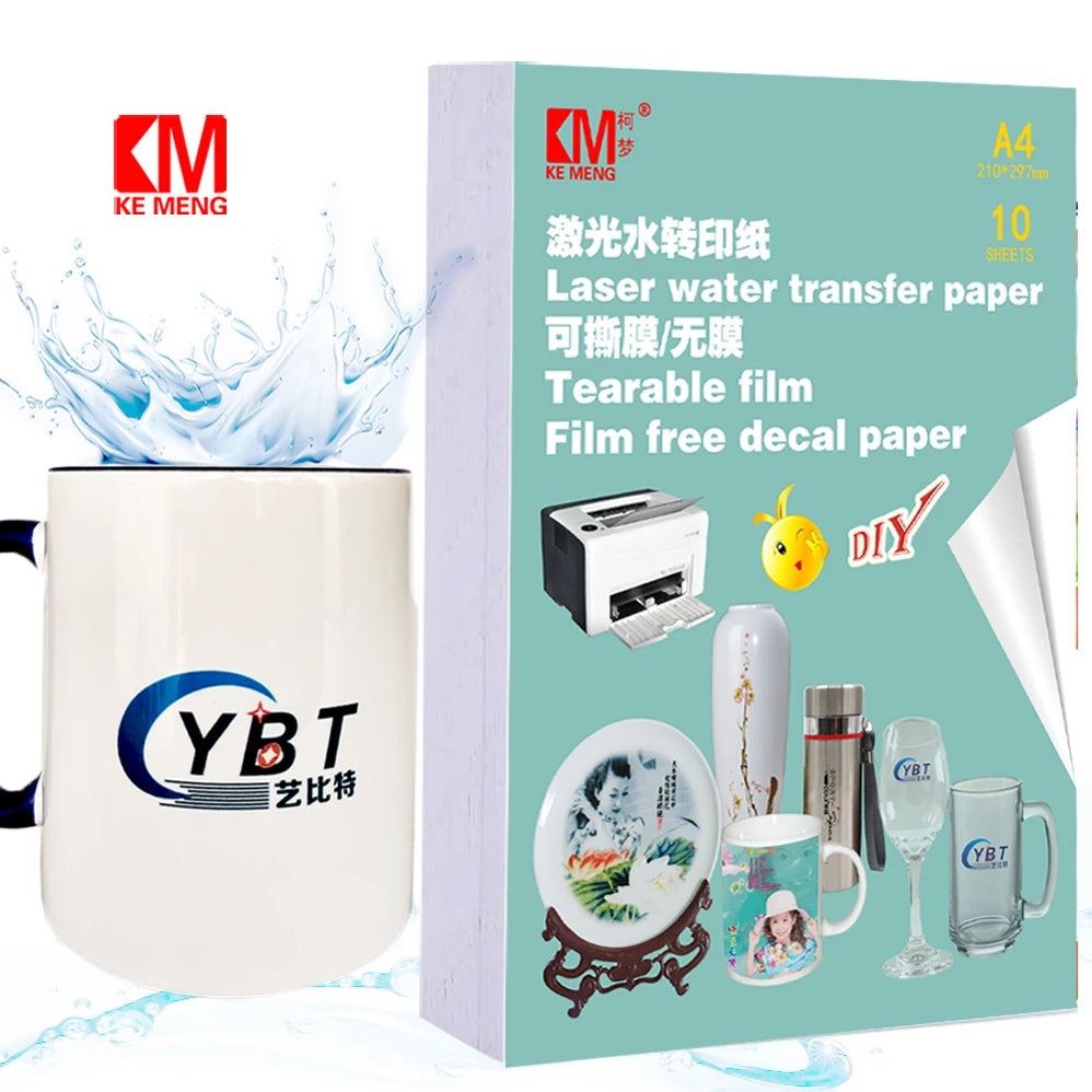 Film Free Waterslide Decal Paper Laser Water Slide Transfer Paper for DIY Tumbler Mug Glass Decal Paper
