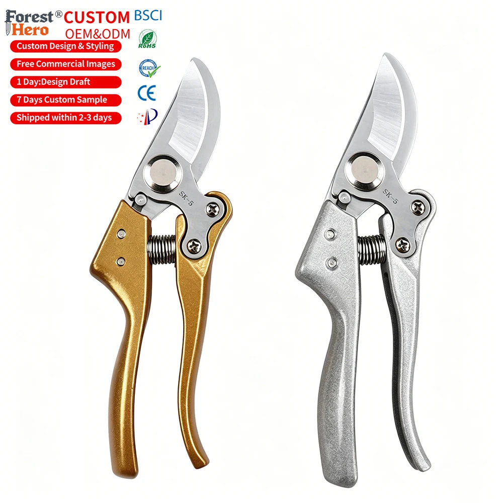 Professional SK5 Steel Blade Gardening Tools Aluminium Alloy Handle Sharp Pruner Tree Pruner Shears Pruning Scissors