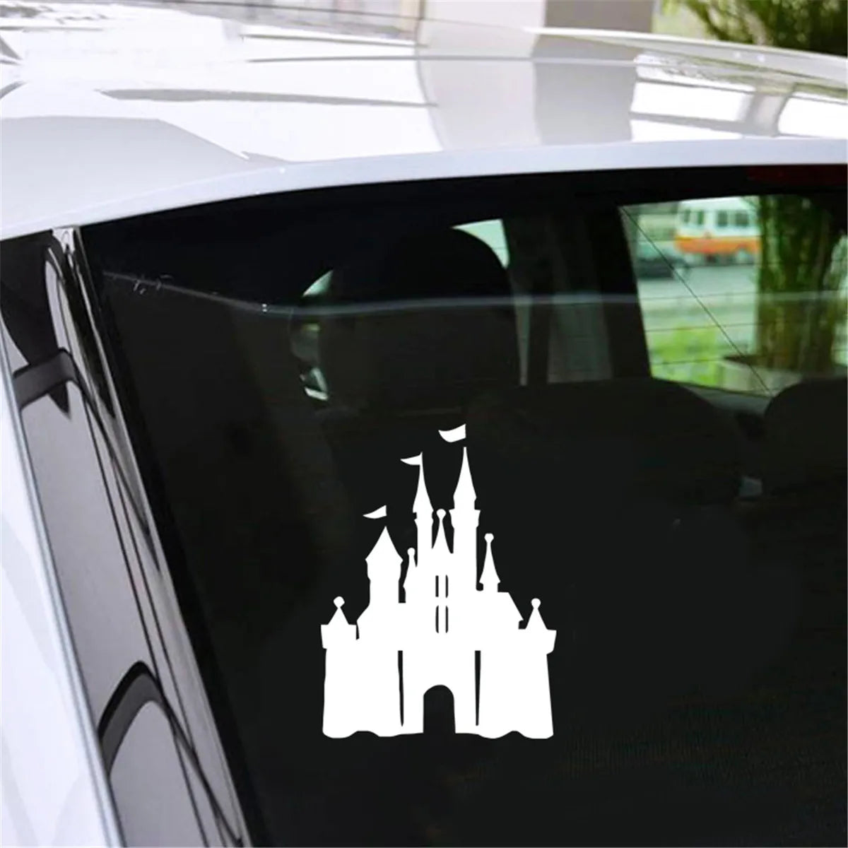 Cartoon Castle Car JDM Window Door Bumper Auto Laptop Vinyl Decal Car Laser Sticker Decor Gift Die Cut Decal Laptop Window Glass