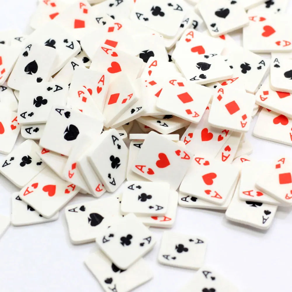 500g Poker Card Polymer Clay Slices Sprinkle Soft Clay Crafts Making Nail Art Scrapbook Decoration DIY for Kids Style Artificial