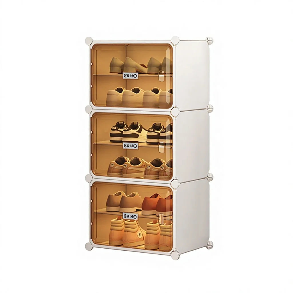 Simple Easy Assemble Extendable Convertible PET Modern Living Room Shoe Cabinet Door Magnetic Suction Style High-end Home