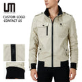 Custom Your Brand Logo Autumn Winter Men Casual Windbreaker Stand Collar Outwear Slim Plus Size Jacket Coat MegaBDM