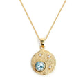 Custom rainbow Zircon Copper Necklace Cz Zircon Round Pendant Necklace