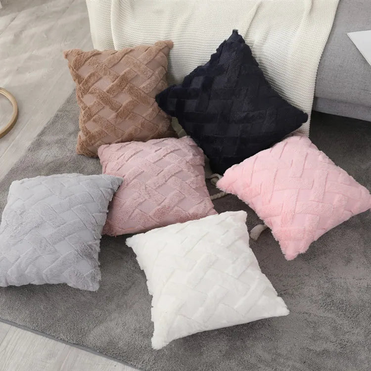 Plush Short Wool Velvet Decorative Throw Pillow Covers Soft Fur Plush Cushion Cover/Faux Fur Cushion Cover