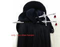 New Punk Ruby Pendant Sword Hairpin Chinese Simple Hair Sticks for Women Diy Hairstyle Hair Dish Accessories Trendy