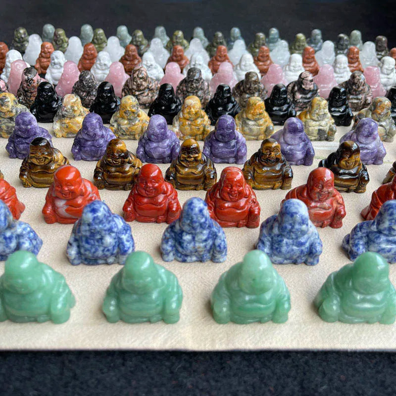 Bulk Wholesale Natural Feng Shui Folk Crafts Crystal Carving Mixed Crystal Buddha for Decoration