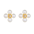 Peishang Wholesale Jewelry 925 Sterling Silver Gold Plated Cz Zircon Star Flower Stud Earrings
