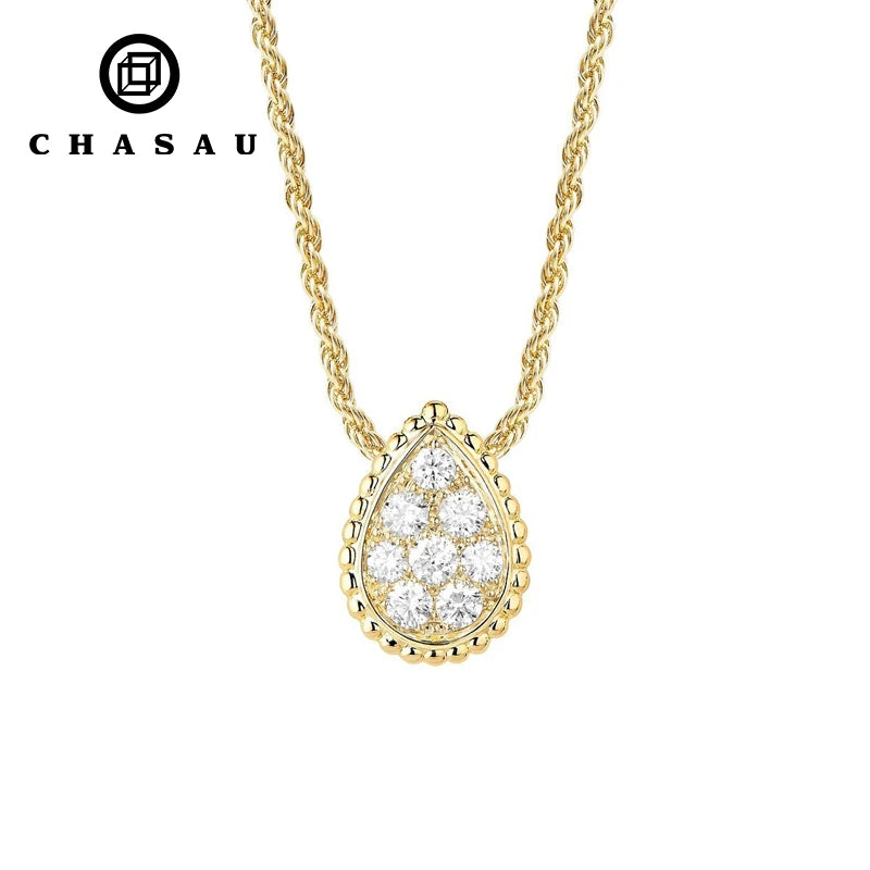Luxury D Color Full 2.5mm Round Bubble Moissanite Diamond Choker S925 Silver Charm Tennis Necklace for Women