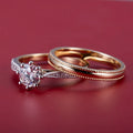 Messi Jewelry  MSR-1049 14K Gold With Platinum Round Brilliant Cut Diamond Stackable Ring for Women