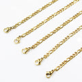 BMZ Best Quality Stainless Steel Hip-hop Figaro Link Necklace 45/60 Cm*0.5 cm Gold Plated for Gift