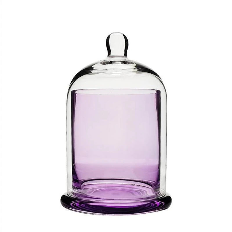 Customize Latas Para Velas Elegant Heat Resistant Transparent Small Dome Bell Shape Cloche Candle Jar Glass Vessels