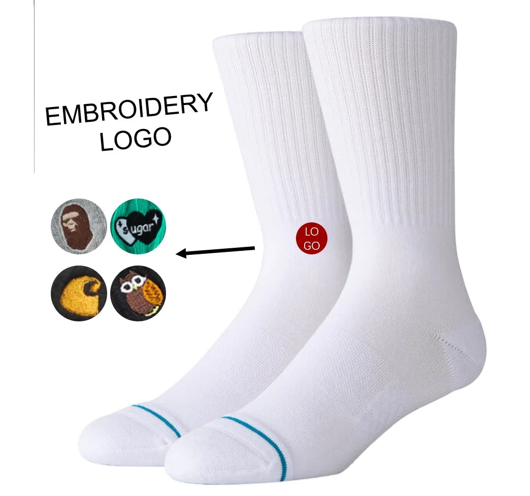 QIANGYI Wholesale Custom logo Socks Thick Cotton Sport Socks Cooperative Factory Socks Men