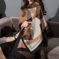 Women's 2-in-1 Shawl & Scarf: Korean-style Double-sided Cloak Thickened Warm Spring Autumn Winter Outer Layer Soft Comfortable