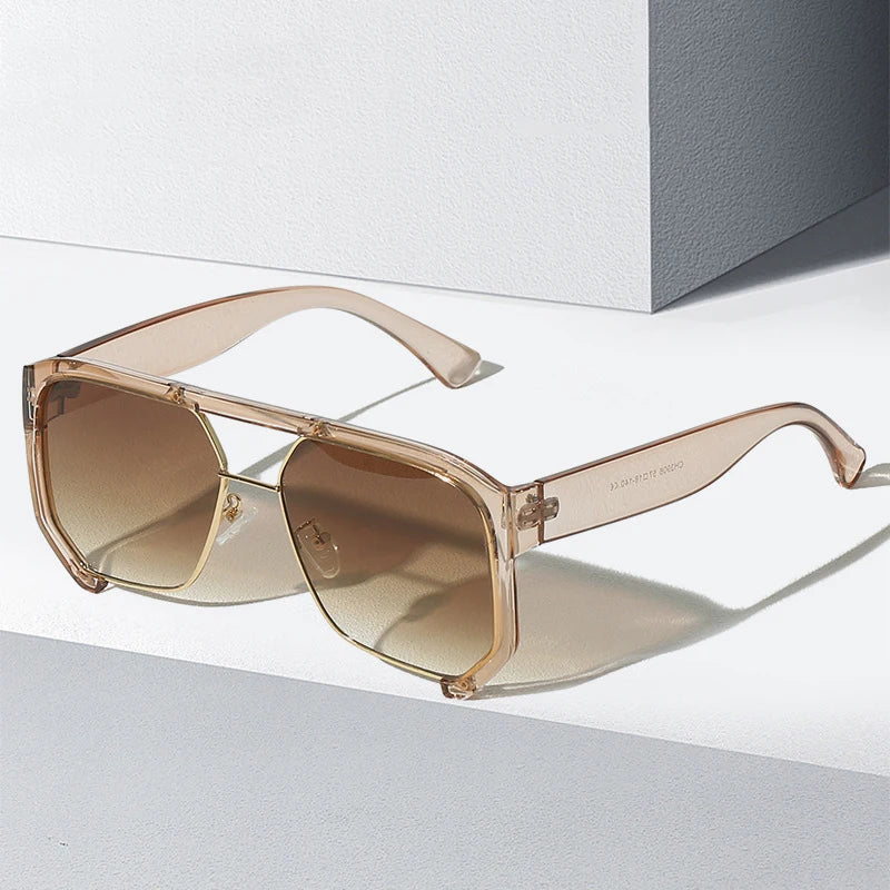 2025 New Trending Large Frame Wrap Around Fashion Sunglasses Classic Modern Retro Sunglasses Men Square