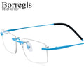 Borregls Rimless Titanium Glasses Frame Men 2025 New Design Square Optical Eyeglasses Women Ultralight Sports Eyewear 17302