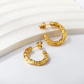 Hypoallergenic 18k Gold Plated Stainless Steel Tarnish Free Earrings Custom Dainty Irregular Textured Vintage Hoop Earrings