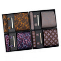 Luxury Paisley Floral Tie Set for Men New Design Custom Wedding Necktie Handkerchief Cufflinks Made From Silken Polyester