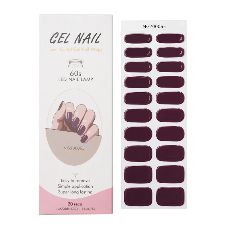 Huizi Factory Supplier Wholesales 3d Nail Art Decal Solid Color Real Nail Gel Nail Polish Wraps