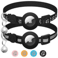 Airtag Cat Collar Breakaway with BellReflective Kitten Collar Adjustable 7-12Inch airtag Silicone Cat Collar with Apple Airtag