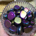Natural Crystals Cube Wholesale 20-30mm Titanium rainbow Aura Hematite Crystal Tumbled Stones for Gift