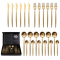 Custom Gold Cutlery Set Modern Luxury 304 Stainless Steel Eco-Friendly Wedding Cutlery with Case