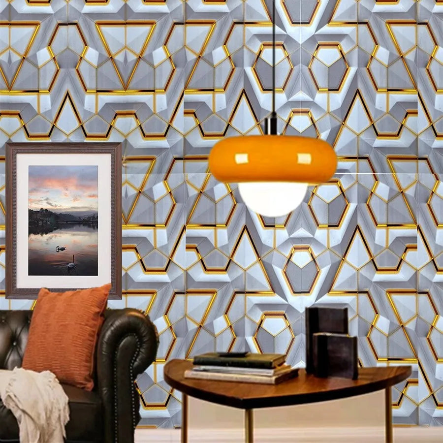 Waterproof PVC Wall Paper KTV Restaurant bar Bedroom 3D Bird's Nest Home Decoration 45*300cm Background Wall Marble Wall  Paper