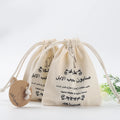 Eco-Friendly Paper Label Cotton Twill Drawstring Soap Packing Bag Natural Cotton Soap Pouch Dust Bag