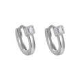 925 Sterling Silver Earrings Set Square White Blue Red Black Green CZ Geometric Hoops for Women Girl Fine Jewelry Wholesale