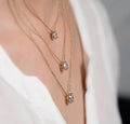 Factory Custom IGI Certified 1CT Lab Grown Diamond Filled Brilliant Cut 14k Real Solid Gold Classic Charm Necklace Pendant