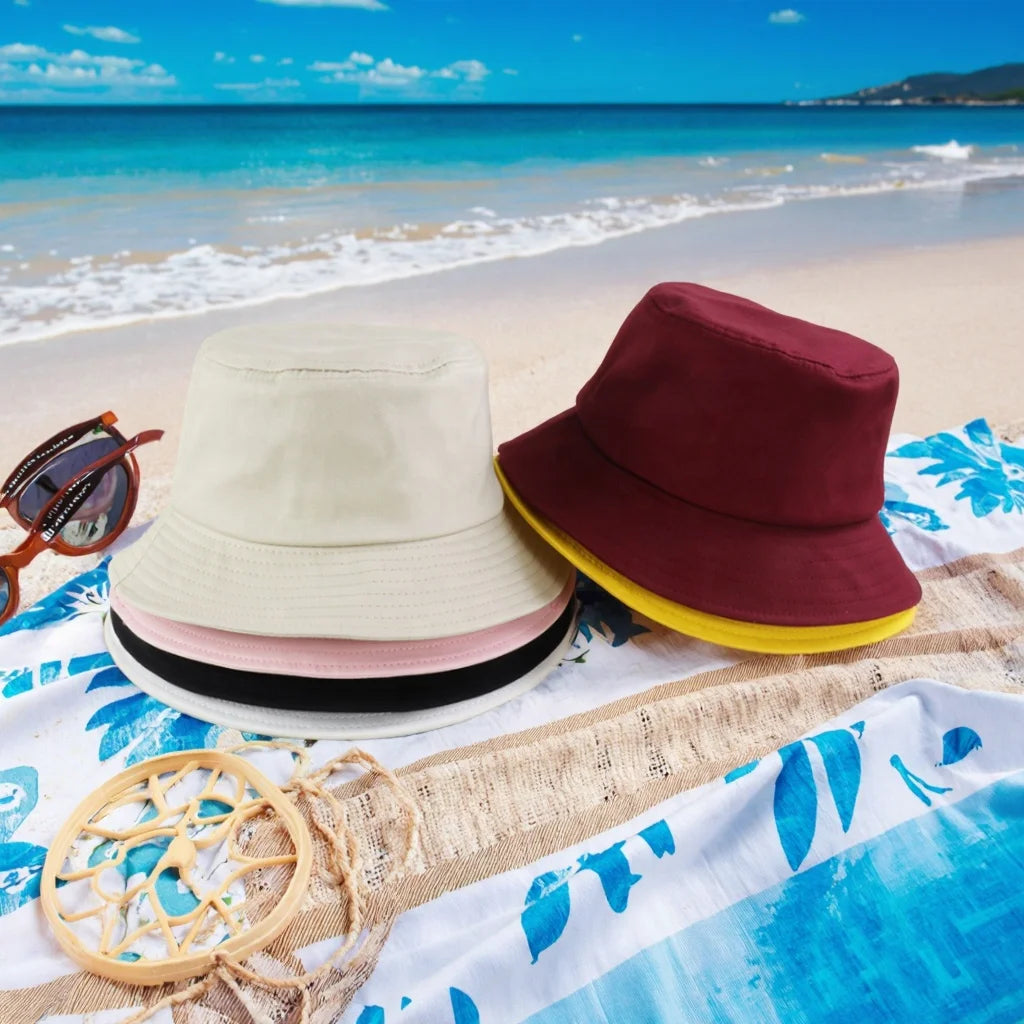 Wholesale Custom High Quality 100% Cotton Bucket Hats Customizable Logo Blank Outdoor Sunscreen Flat Top Fisherman Bucket Caps