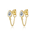 CZCITY 2026 Cute Sterling Silver 925 Zirconia Lady Earring 14K Good Plated Quality Zircon Chain Drop Earring