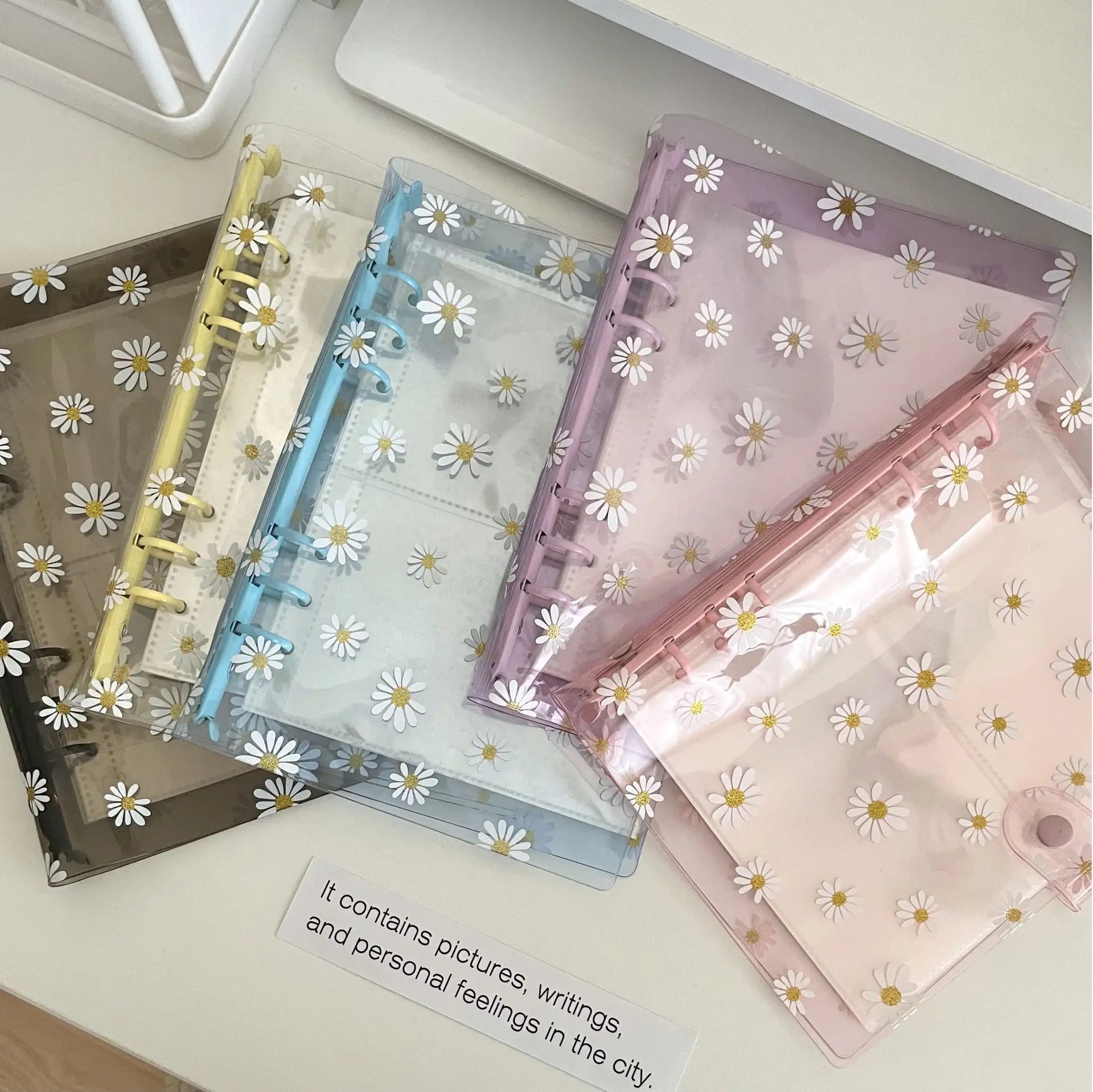 2021 Hot Sales PVC Planner with Daisy A5/A6 Loose-Leaf Binder Notebook Cover Color Binder PVC Planner