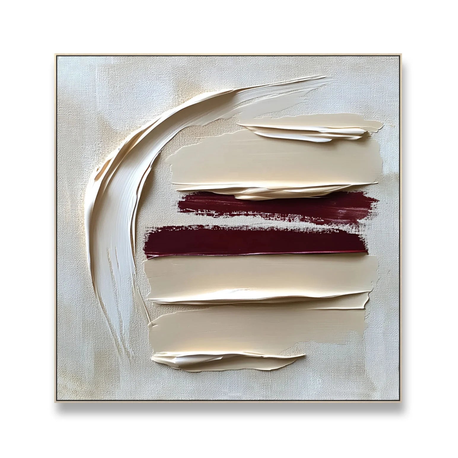 3D Texture Minimalist Painting on Canvas Large White Textured Wall Art Modern Minimalist Art