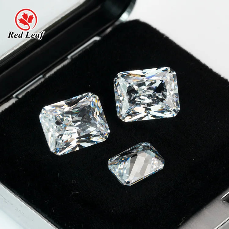 Redleaf Jewelry Wholesale 5A Gemstone Loose Zircon White Octagon Radiant Cut Cubic Zirconia Loose Jewelry Heart Oval Pear Yellow