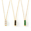 Fashion Personality Temperament Jewelry Three Sets Inset Zircon Design Sense Pendant Titanium Steel Necklace