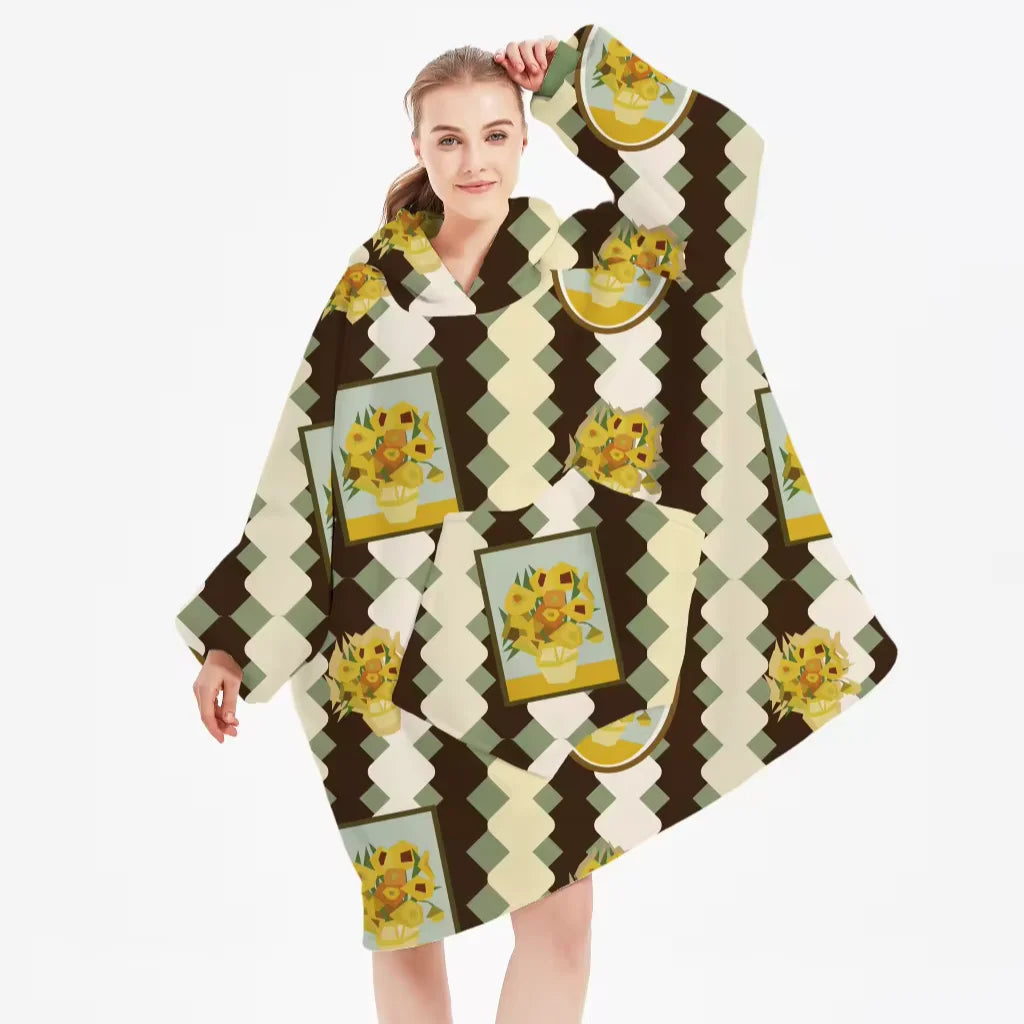 Home Textile China Hooded Giant Wearable Sweatshirt Custom Flannel Fleece Sherpa Oversize Blanket Hoodie