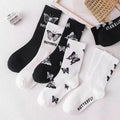 Women Korea Funny Long Black Cool Socks Harajuku Hip Hop Cotton Skateboard Socks Men New Trend Socks