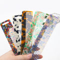 Hot Selling Tortoise Shell Acetate Unbreakable High Quality Fashion Customized Logo Hair Comb with Wide Tooth for Home Use