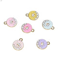 Enamel Donut Charms Mixed Colors Food Dessert Charms Cartoon Sweet Food Doughnut Charms for Jewelry Making Bracelets